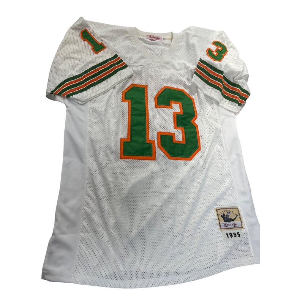 Mitchell Ness Miami Hurricanes #13 Football Jersey White  green Size 54 SKU 9004